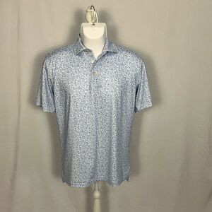 Peter Millar Sky Blue Drink-Print Polo